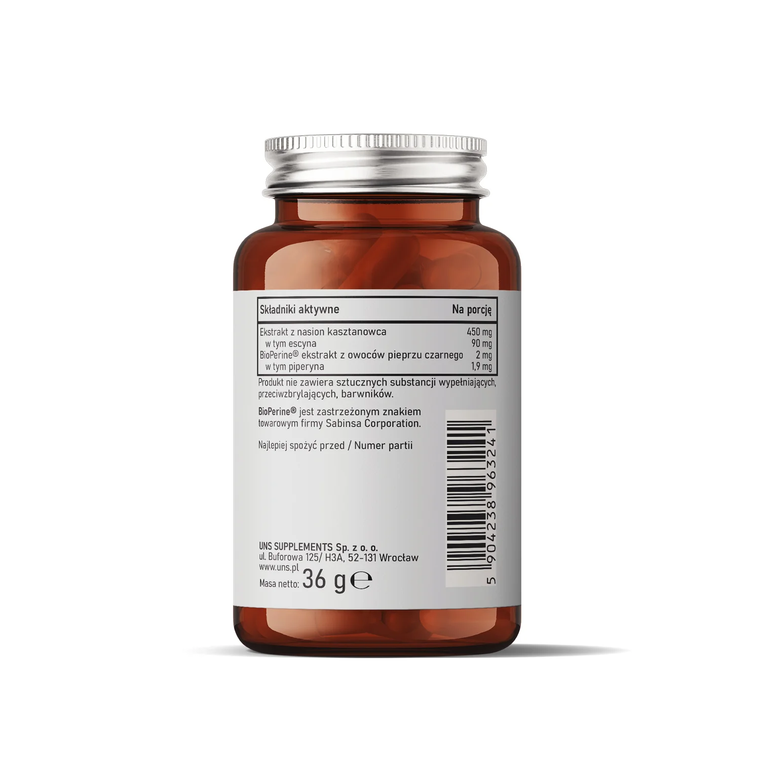 UNS Kasztanowiec + BioPerine® 60 wege kapsułek