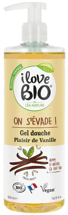 I love BIO On S'évade! organiczny żel pod prysznic Waniliowa Przyjemność, 500 ml