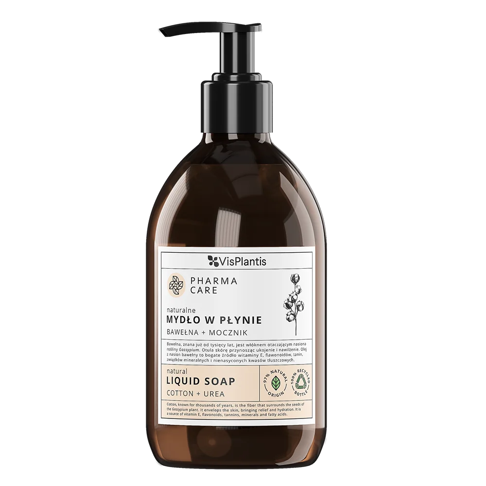 VisPlantis Pharma Care naturalne mydło w płynie Bawełna + mocznik, 500 ml