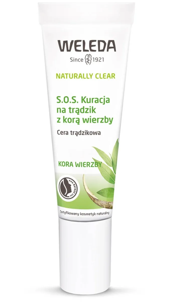 Weleda Naturally Clear, S.O.S. kuracja na trądzik z korą wierzby, 10 ml