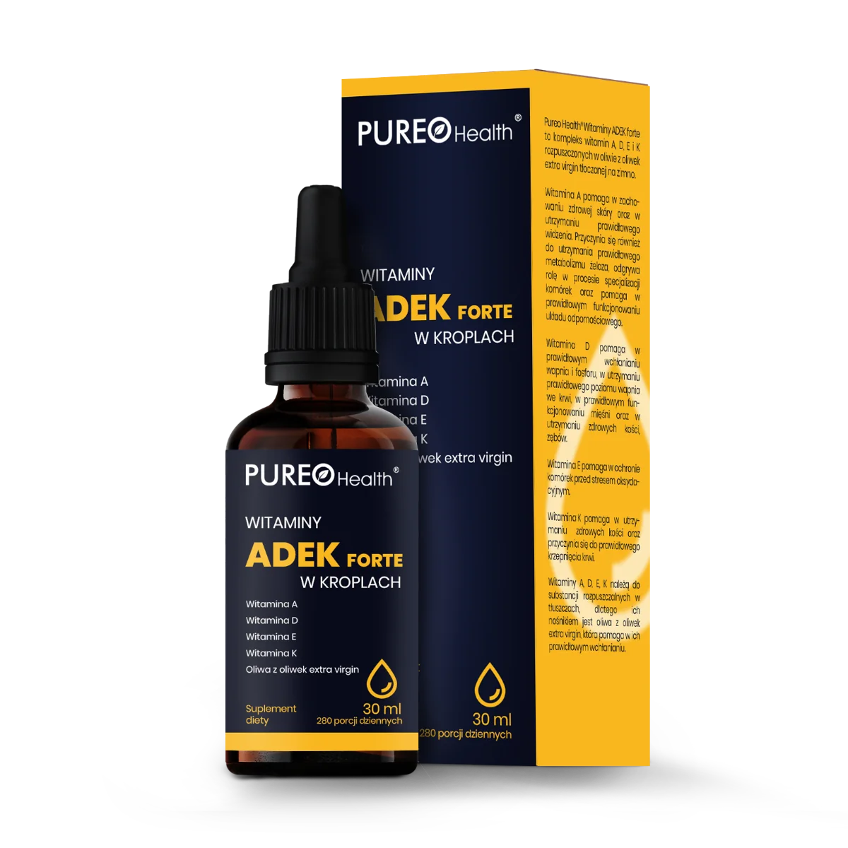Pureo Health Witaminy ADEK Forte krople, 30 ml