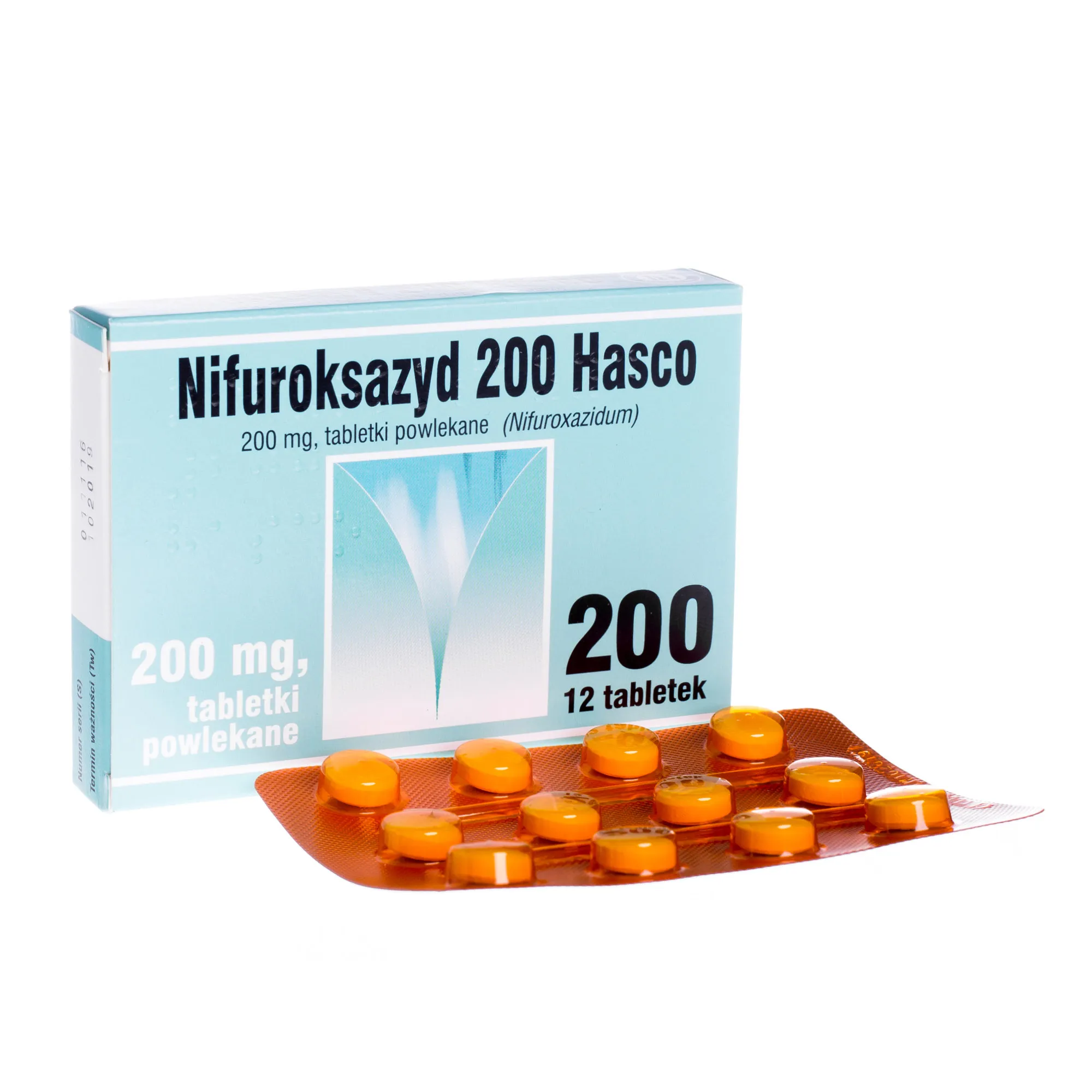Nifuroksazyd 200 HASCO, 12 tabletek powlekanych 