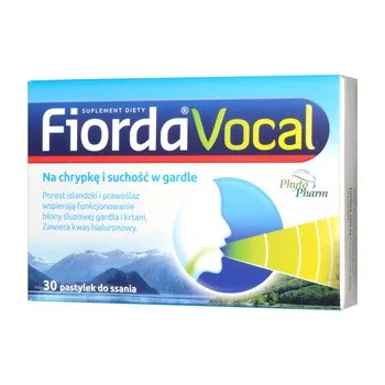 Fiorda Vocal, 30 pastylek do ssania na chrypkę i suchość w gardle 