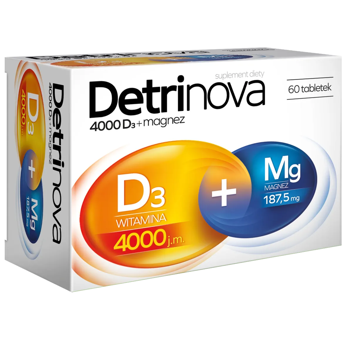 Detrinova 4000 D3 + magnez, suplement diety, 60 tabletek