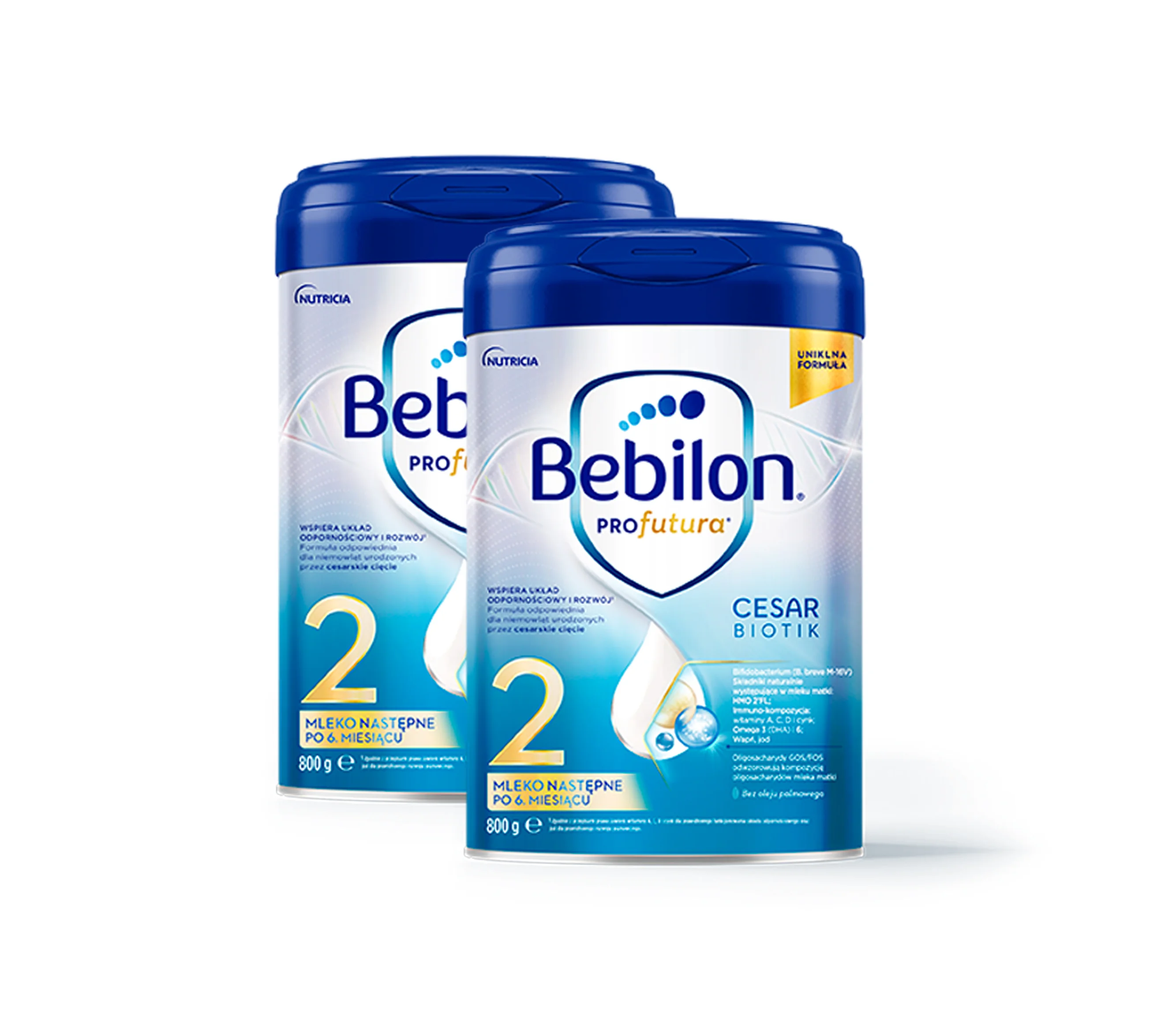 Bebilon Profutura CesarBiotic 2 mleko następne, po 6 miesiącu, 2 x  800 g
