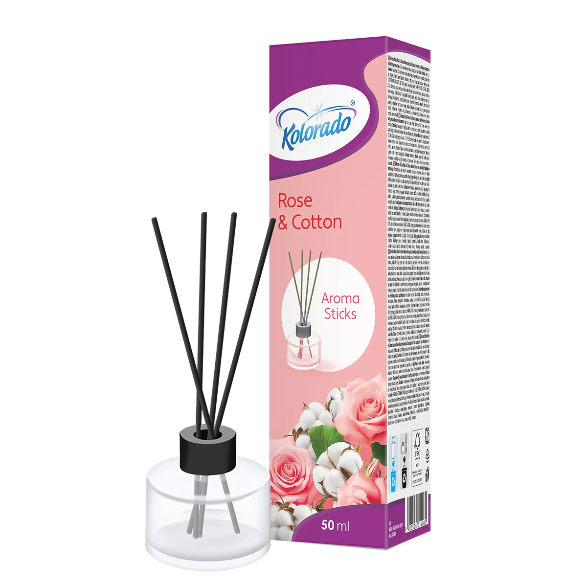 Kolorado Aroma Sticks patyczki zapachowe Róża i Bawełna, 50 ml