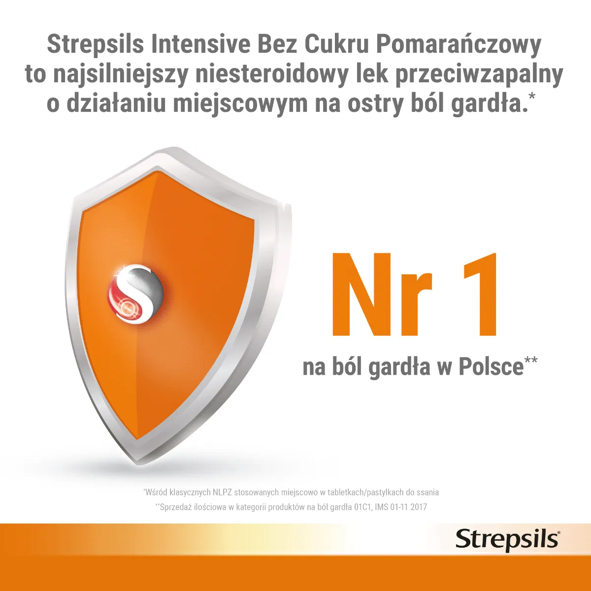 Strepsils Intensive, 8,75 mg, bez cukru, smak pomarańczowy, 16 pastylek 
