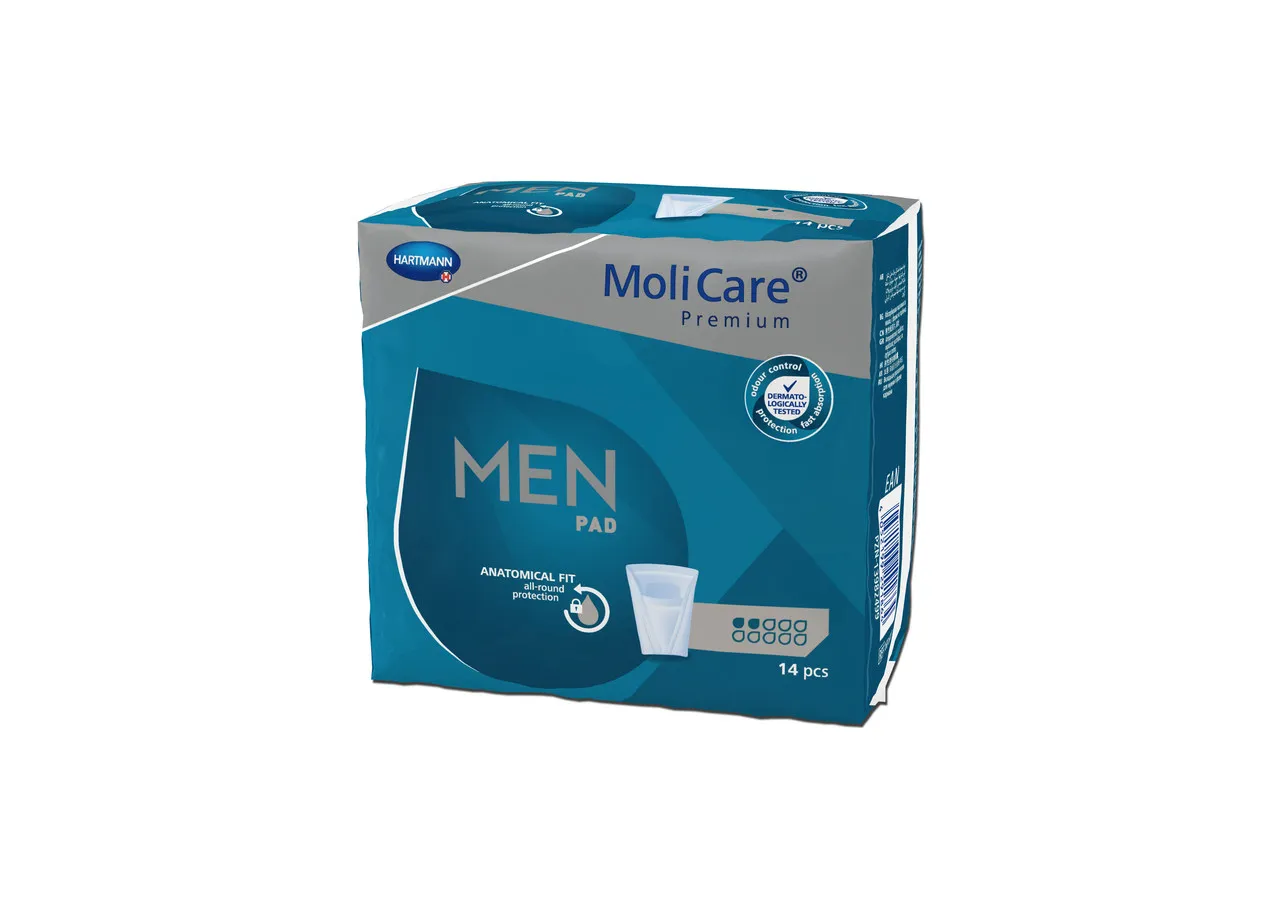 Molicare Premium Men Pad, anatomiczne wkłady chłonne, 2 krople, 14 sztuk