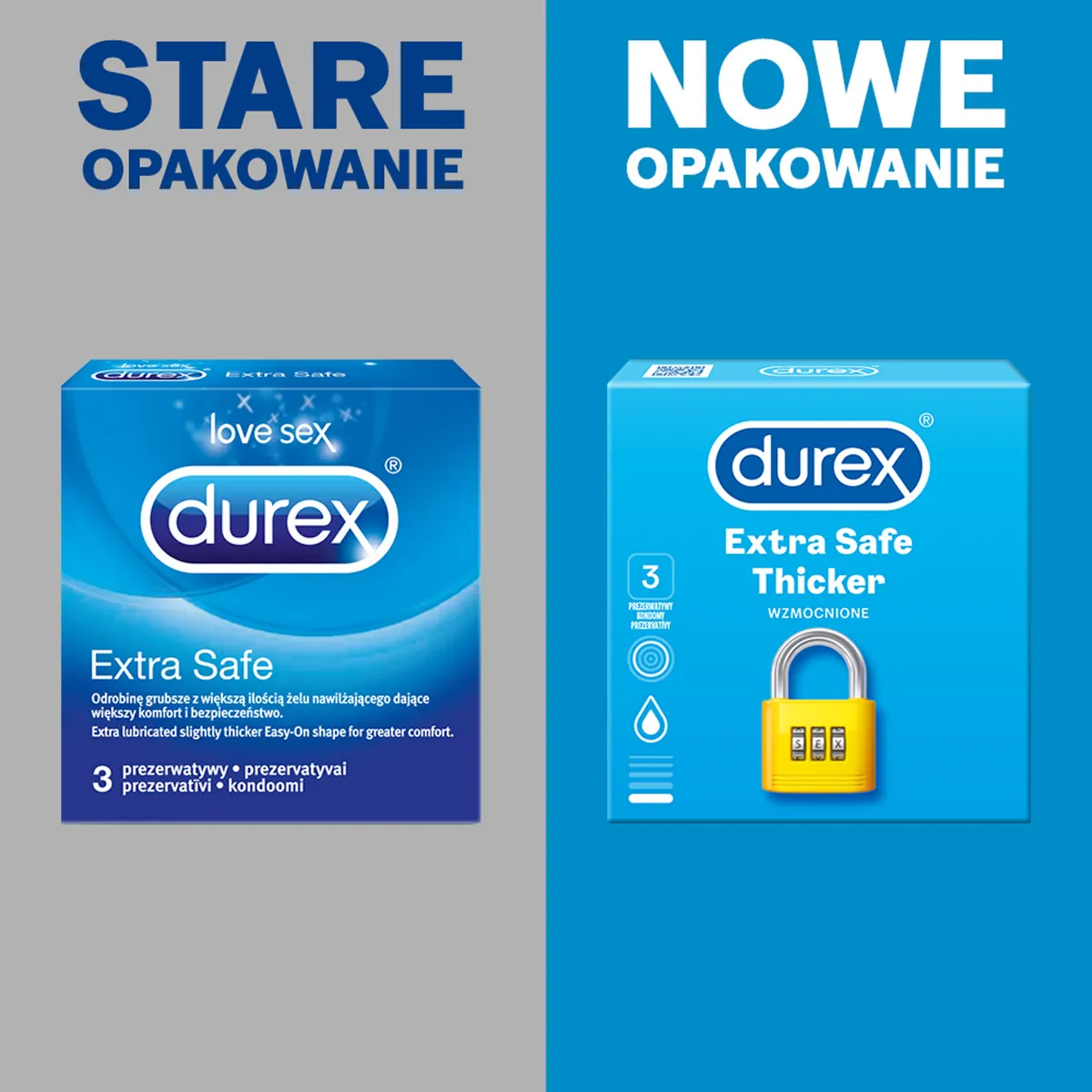 Prezerwatywy Durex Extra Safe, 3 szt. 