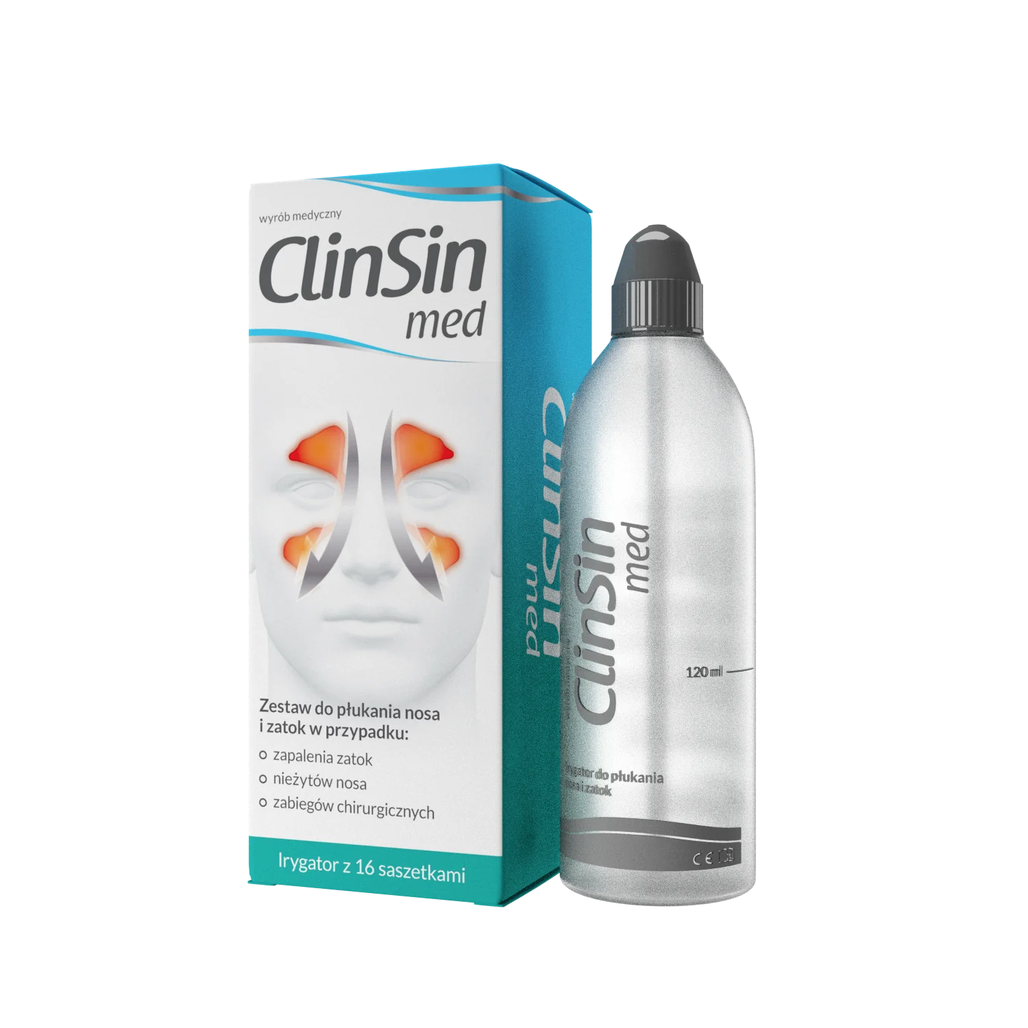 ClinSin med irygator z 16 saszetkami