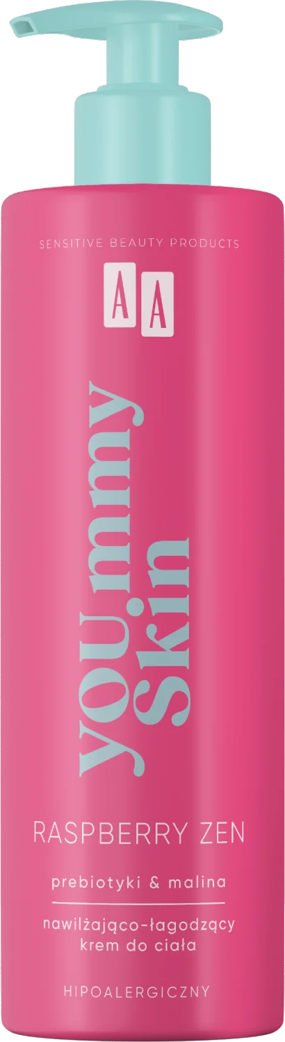 AA YOU.mmy Skin nawilżająco-łagodzący krem do ciała, Raspberry Zen, 400 ml