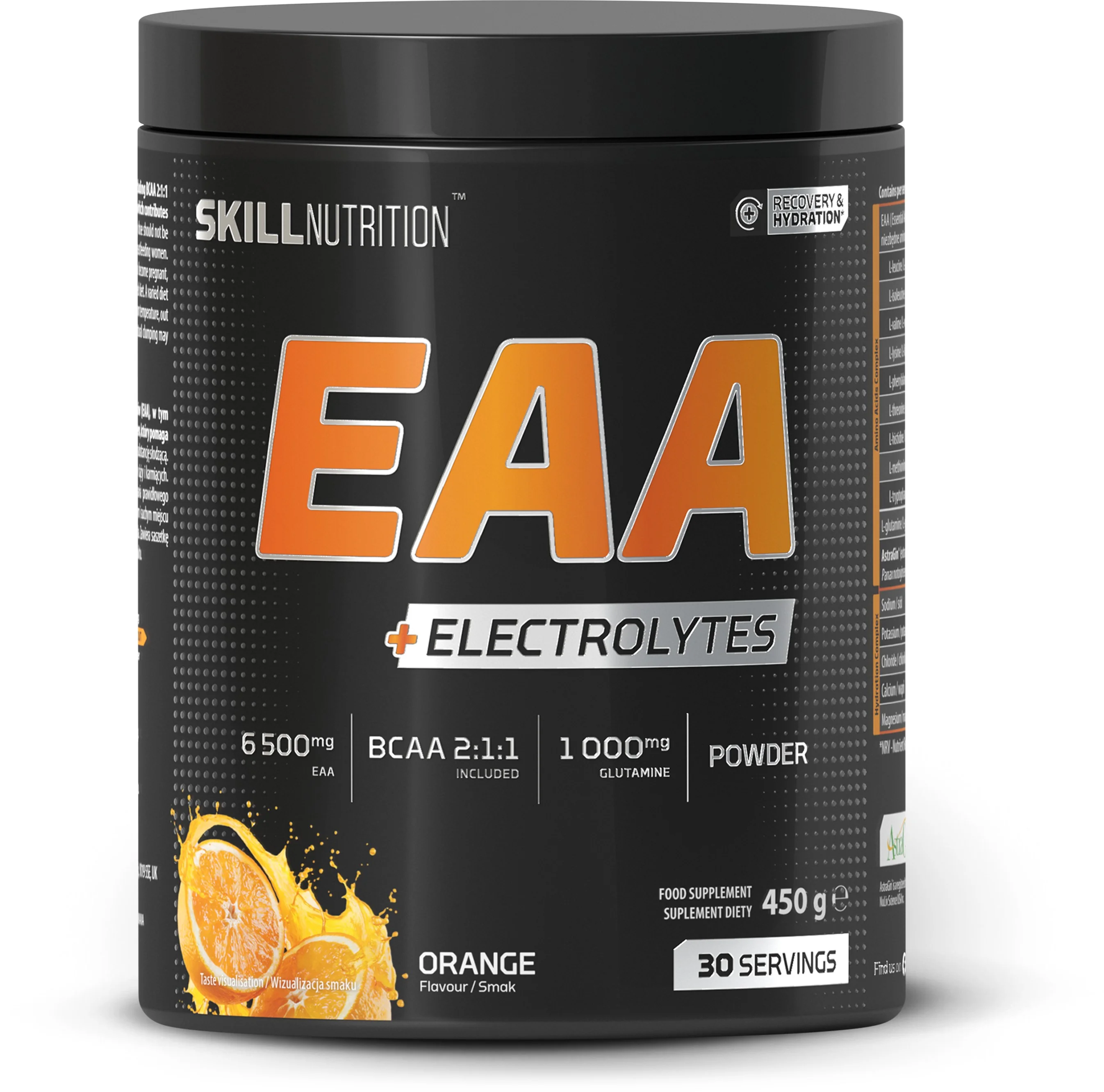 Skill Nutrition EAA + Electrolytes o smaku pomarańczy, proszek, 450 g