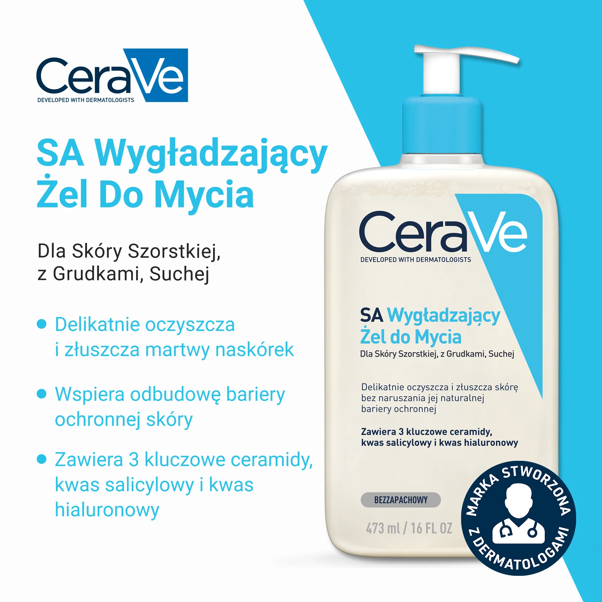 CeraVe wygładzający żel do mycia, 473 ml
