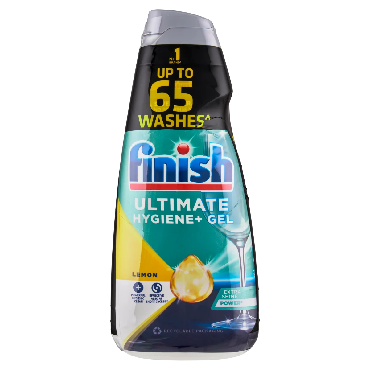 Finish Ultimate Hygiene+ żel do zmywarki Lemon, 2 x 650 ml