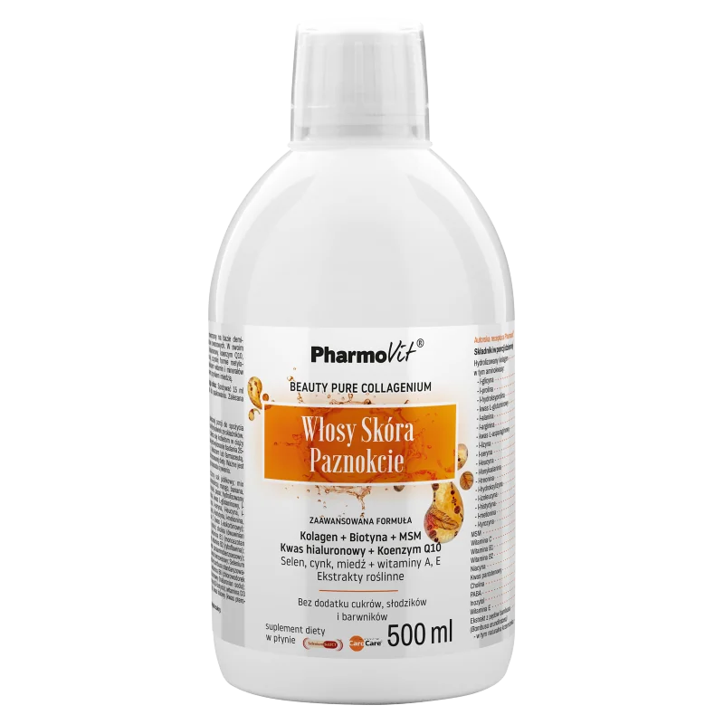 Pharmovit Włosy Skóra Paznokcie suplement diety, 500 ml