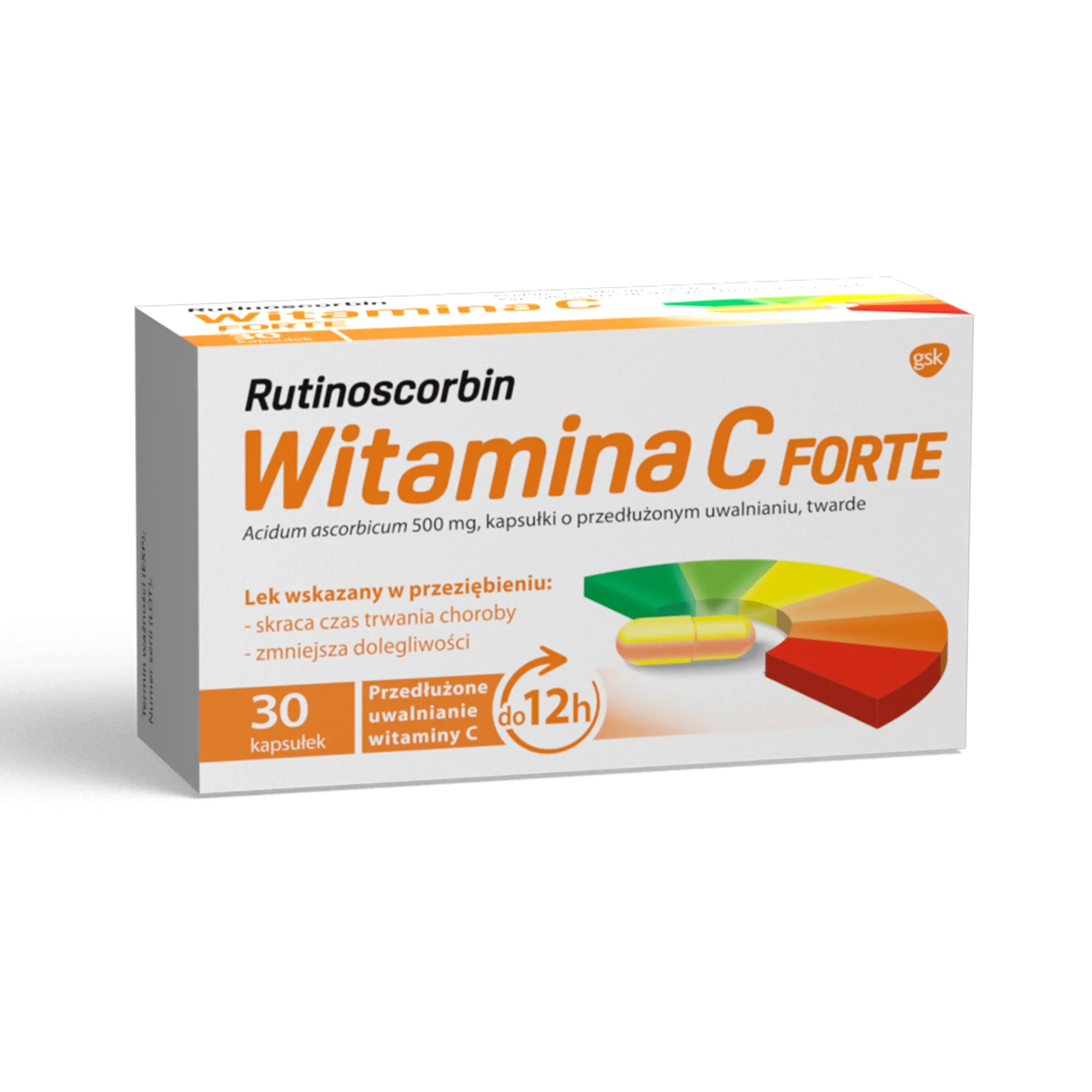 Rutinoscorbin Witamina C Forte, 500 mg, 30 kapsułek 