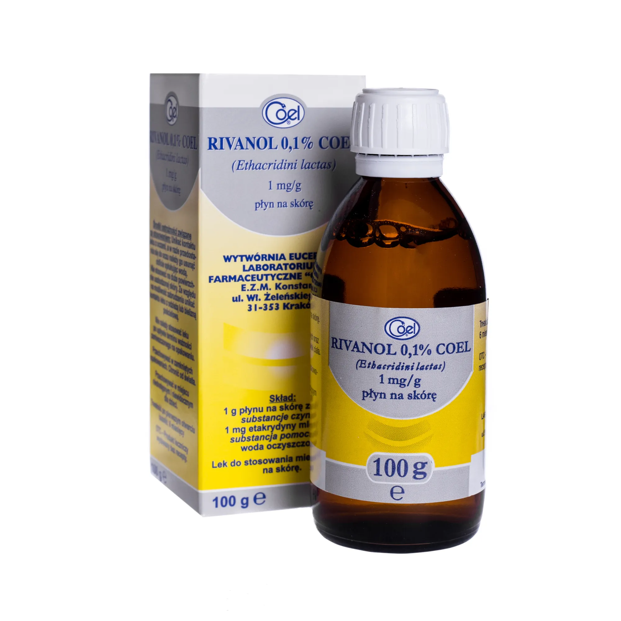 Rivanol 0,1% Coel, płyn na skórę, 100 g 
