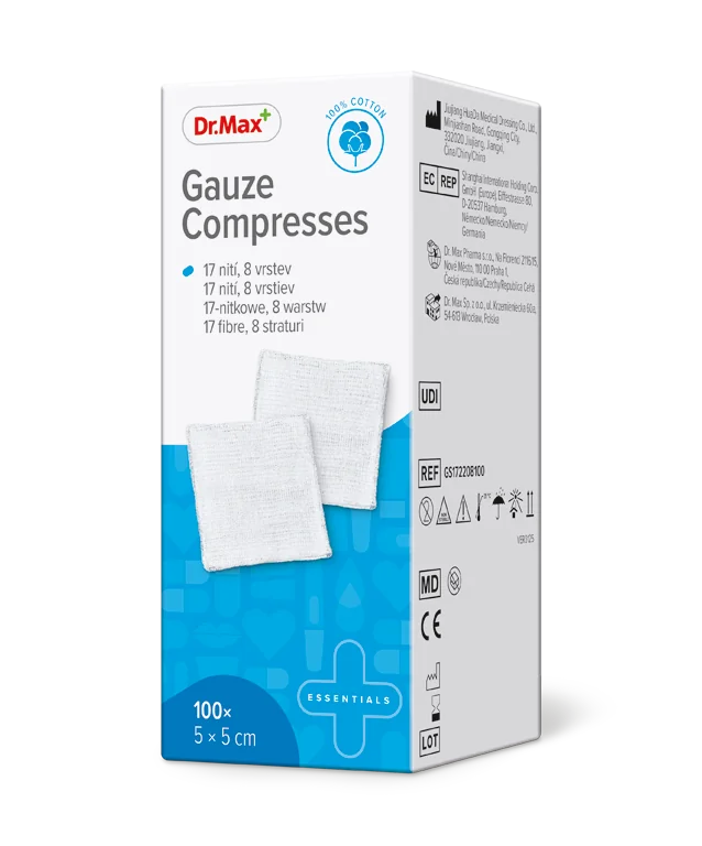 Kompresy gazowe Dr. Max 5 x 5 cm 5 x 5 cm, 100 sztuk