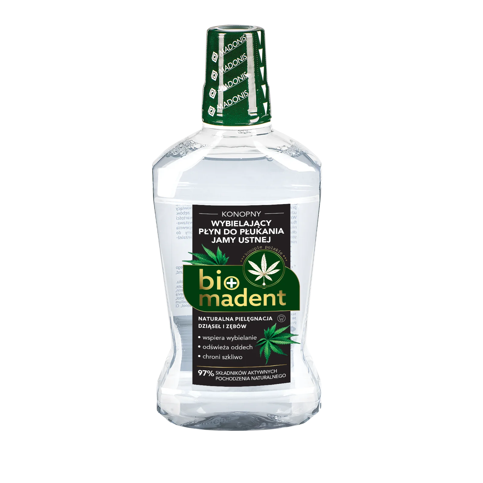 BIO MADENT konopny płyn wybielający do płukania ust, 500 ml