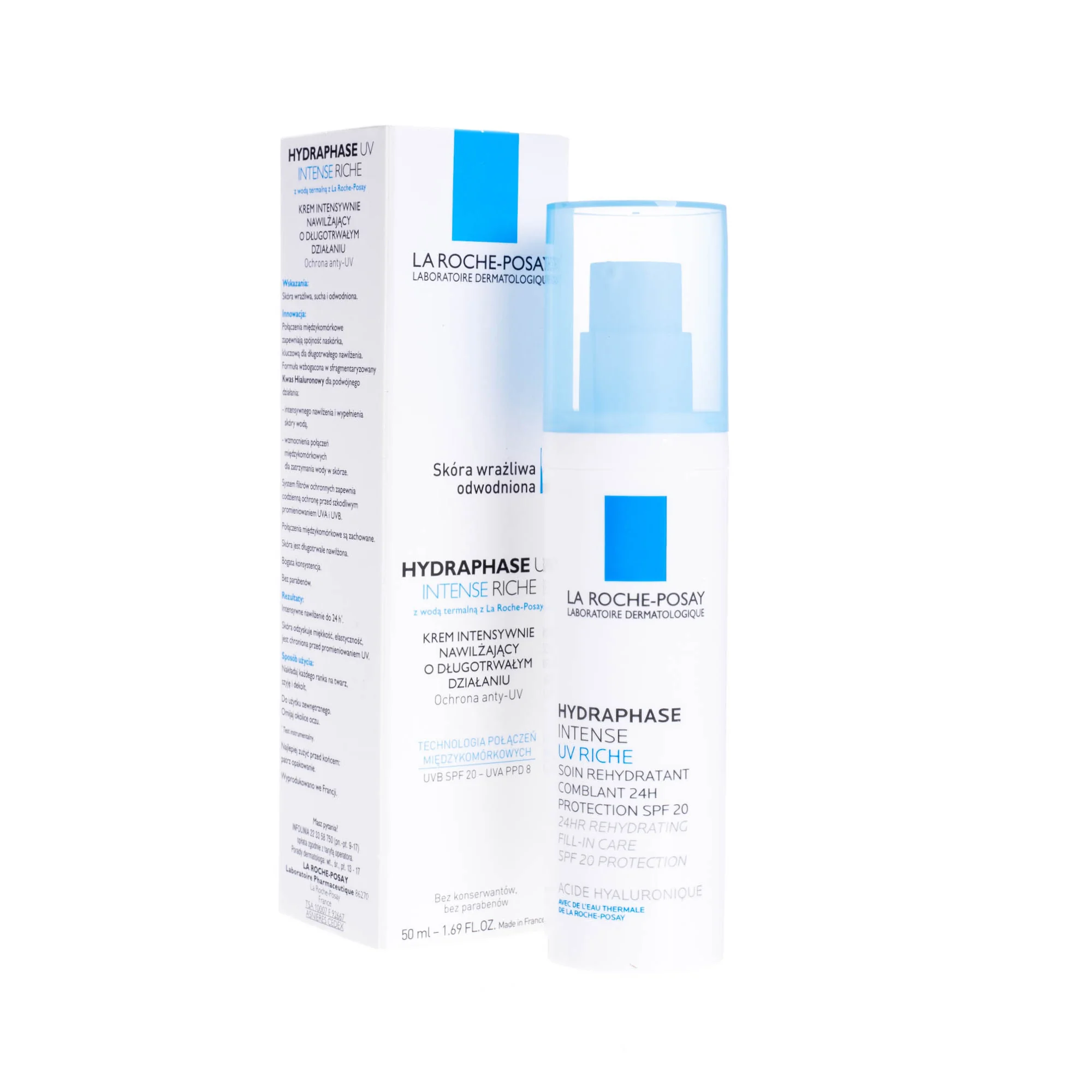 La Roche-Posay Hydraphase UV Intense Riche, krem intensywnie nawilżający z filtrem UV, 50 ml 