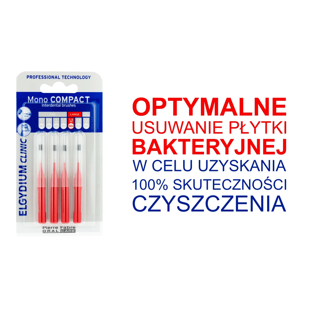 Elgydium Clinic Mono Compact 4 szczoteczki międzyzębowe czerwone, 4 szt.
