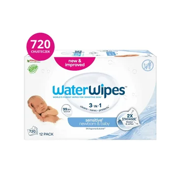 WaterWipes BIO Chusteczki nawilżane dla noworodków i niemowląt, 12 x 60 sztuk