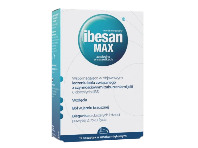 Ibesan Max zawiesina w saszetkach, smak miętowy, 12 saszetek