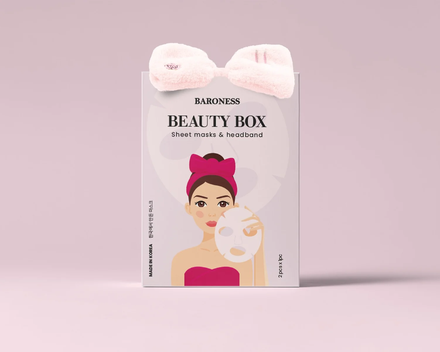 Baroness Beauty Box zestaw maseczek w płachcie z opaską kosmetyczną, 1 szt.