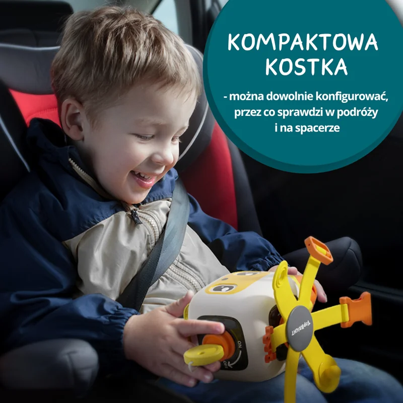 Top Bright Tablica manipulacyjna z kostką i doczepianymi elementami 12 m+