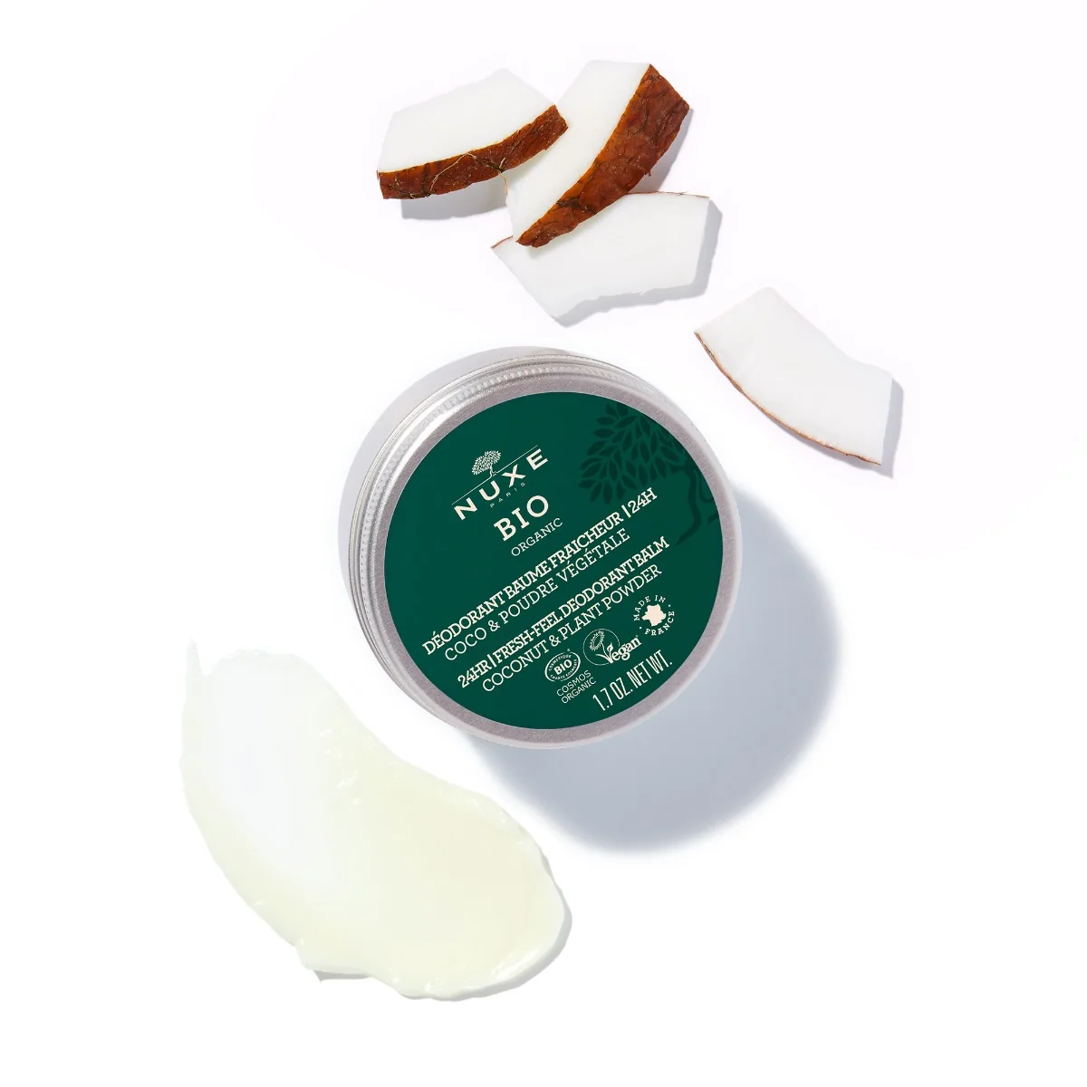 Nuxe Bio, odświeżający dezodorant w kremie 24h, 50 g 