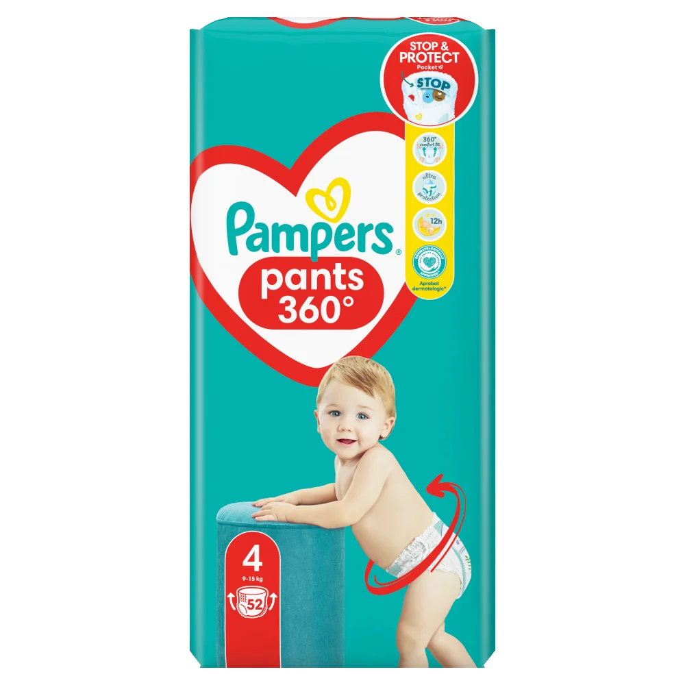Pampers Pants 4 pieluchomajtki, 52 szt.