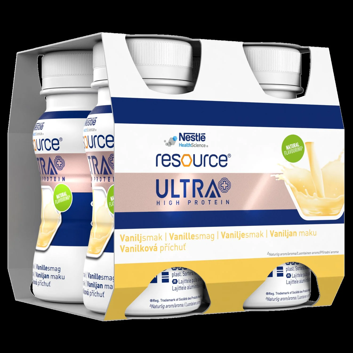 Nestlé Resource Ultra+ żywność specjalnego przeznaczenia smak waniliowy, 4 x 125 ml