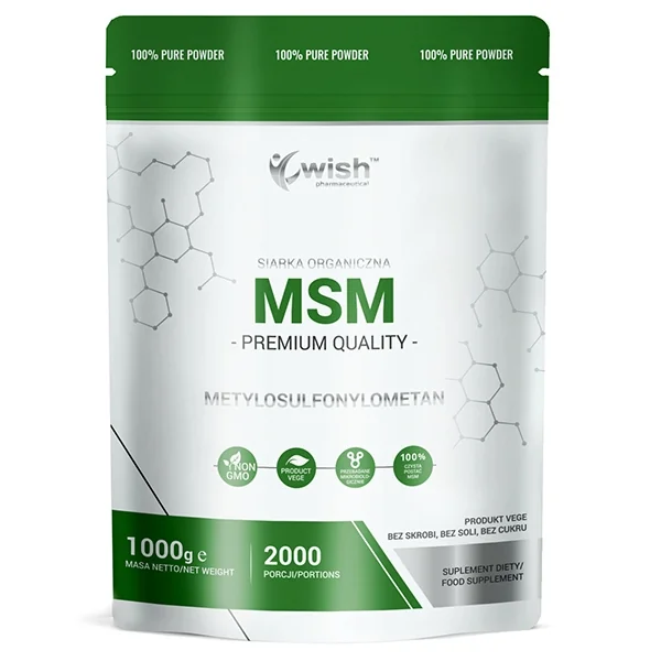 Wish MSM Siarka Organiczna proszek, 1000 g