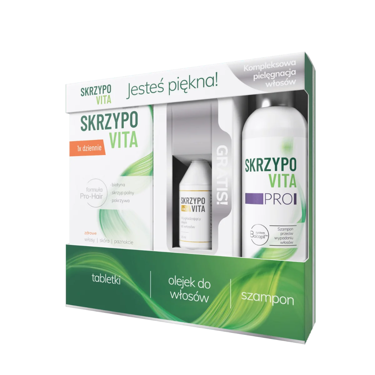 Skrzypovita szampon, 200 ml + suplement diety, 42 tabletki + olejek do włosów, 30 ml