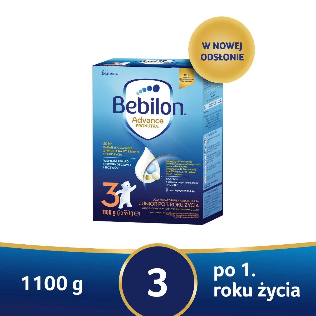 Bebilon 3 Pronutra Advance, mleko modyfikowane po 1. roku życia, 1100 g