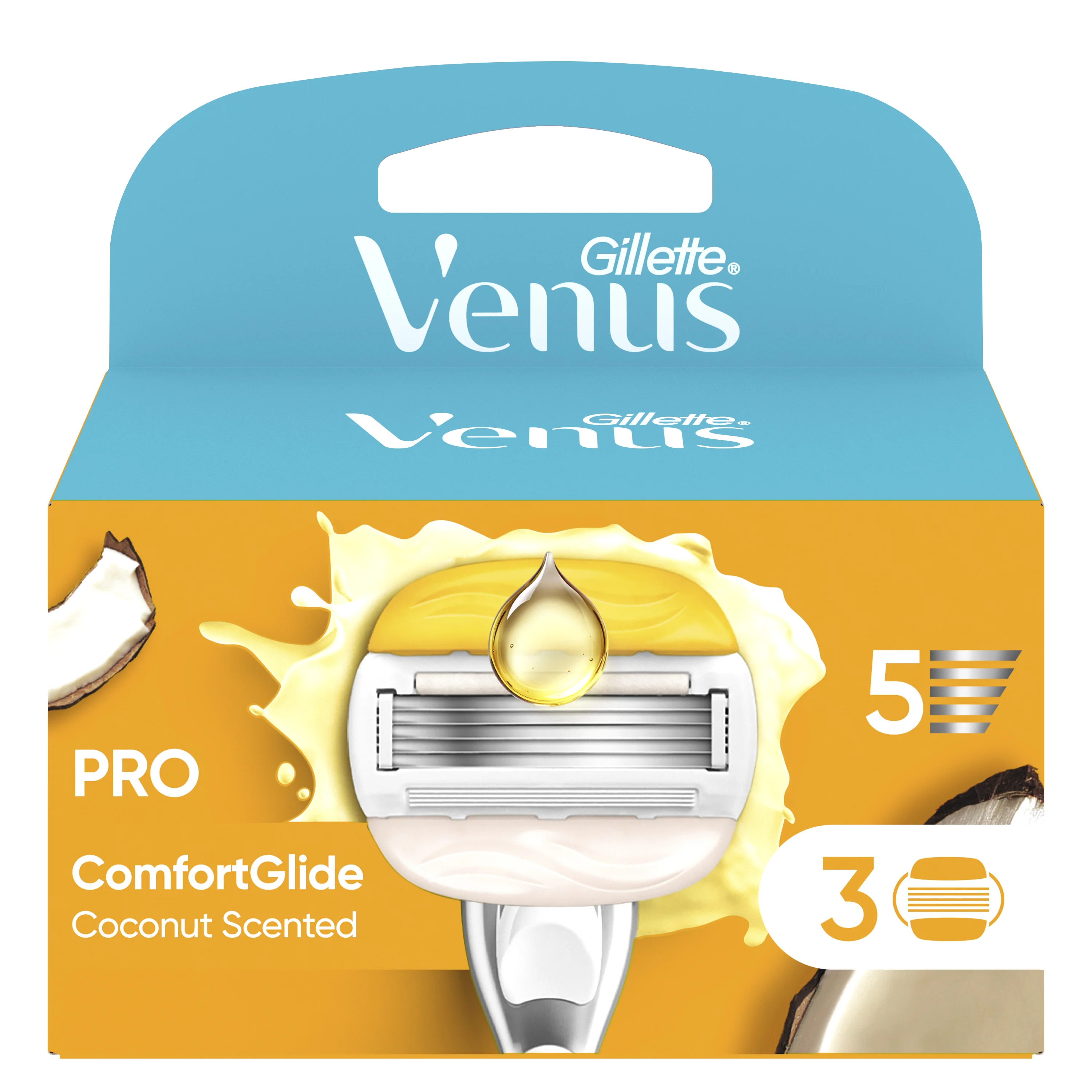 Gillette Venus Comfortglide Coconut wymienne głowice do maszynki do golenia, 3 sztuki