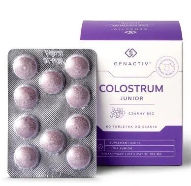 Genactiv Colostrum Junior Czarny Bez 60 tabletek do ssania
