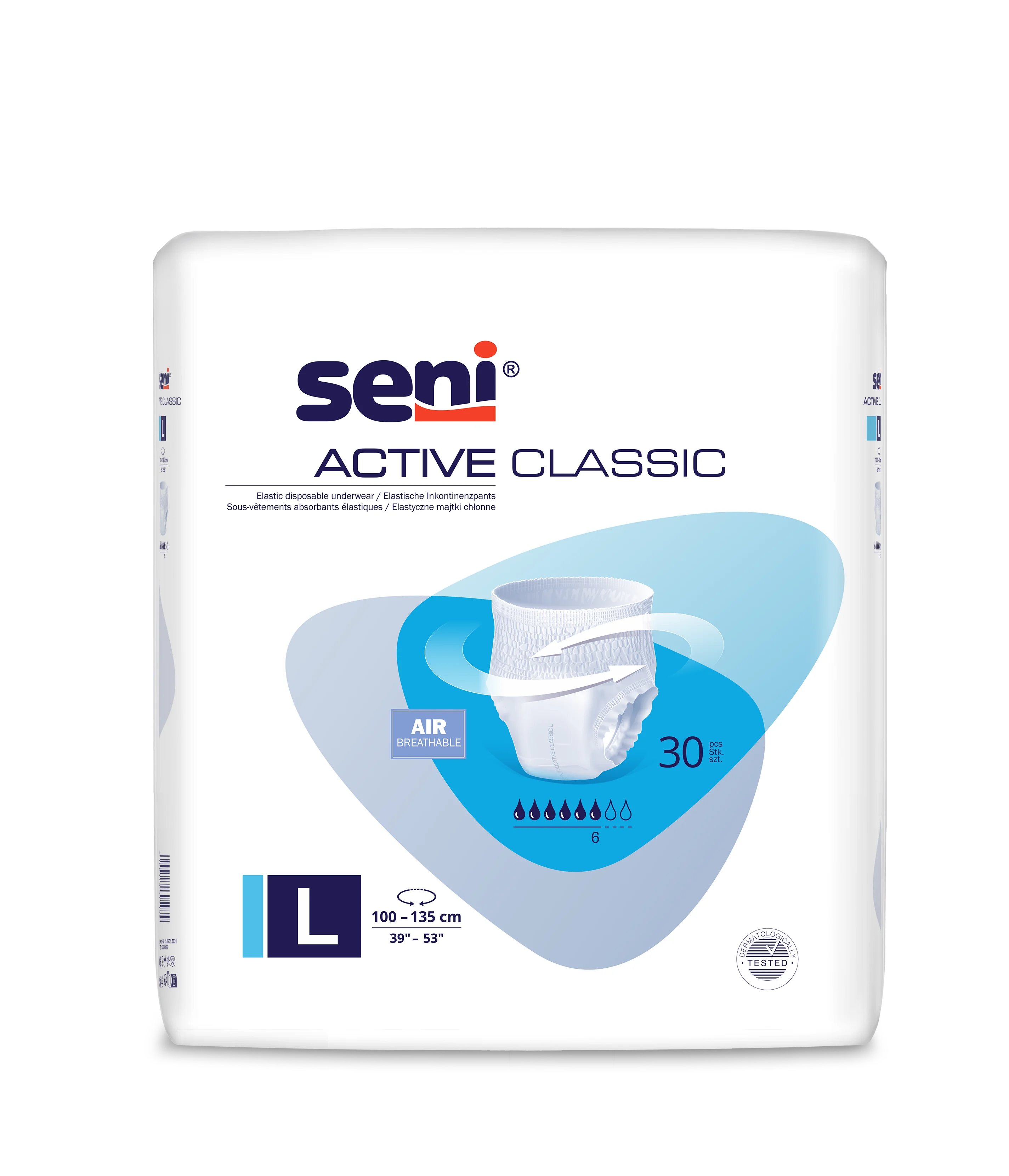 Seni Active Classic elastyczne majtki chłonne, rozmiar L, 30 szt.