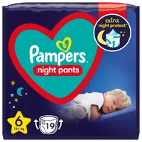 Pampers Night Pants pieluszki jednorazowe na noc, rozmiar 6, 15-19 kg, 19 szt.