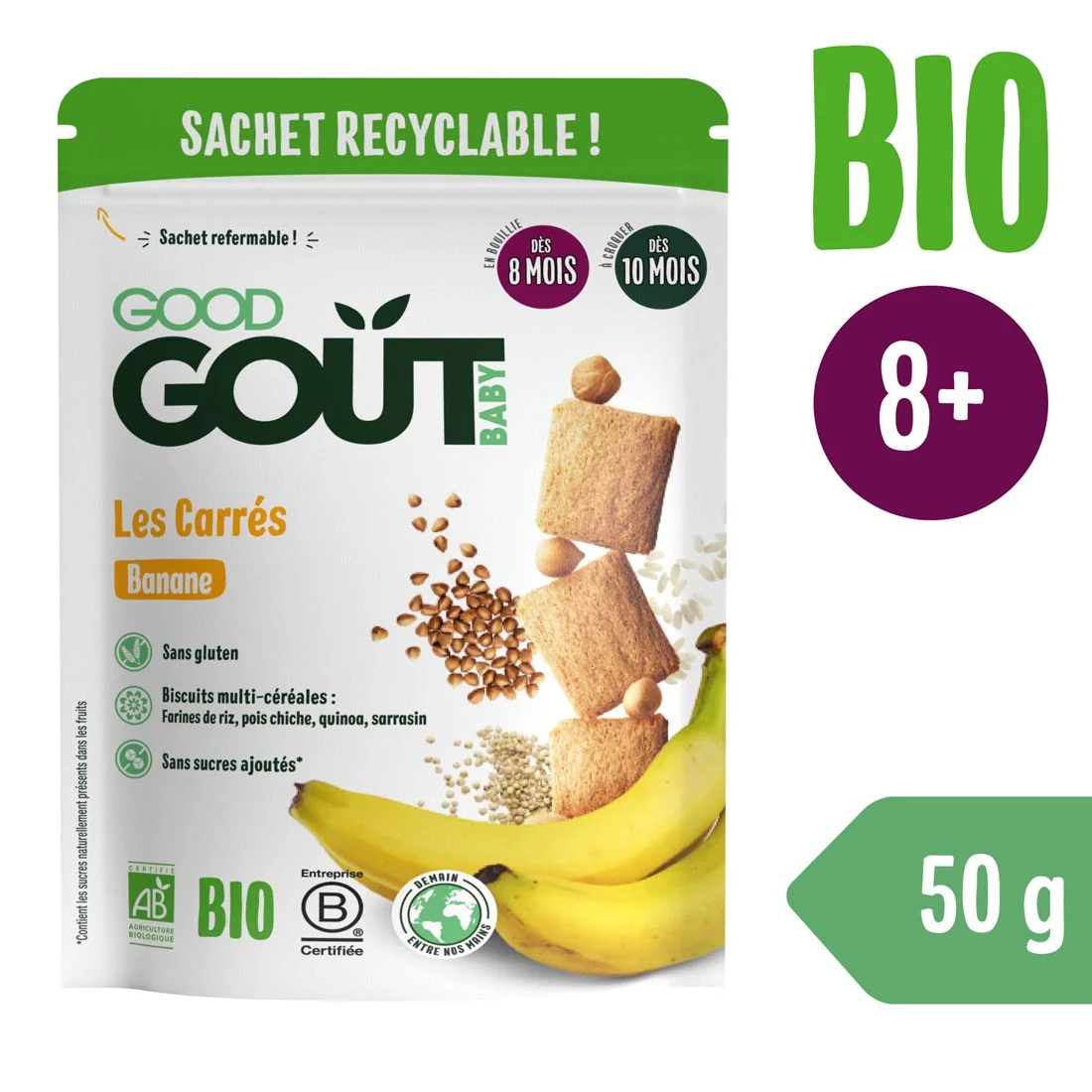 Good Gout BIO kosteczki bananowe, 50 g