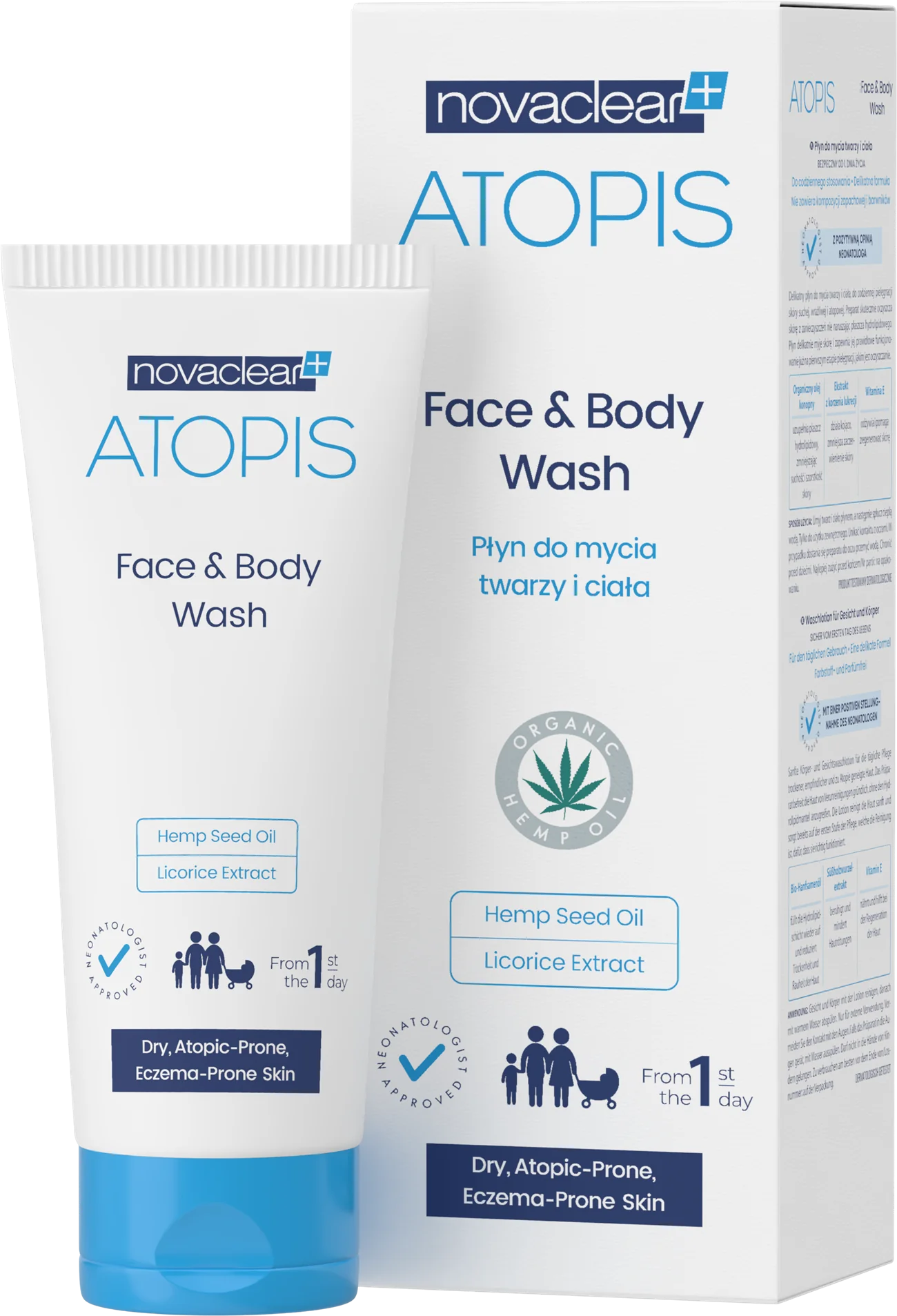 Equalan Novaclear Atopis Face Body Wash płyn do mycia twarzy, 200 ml