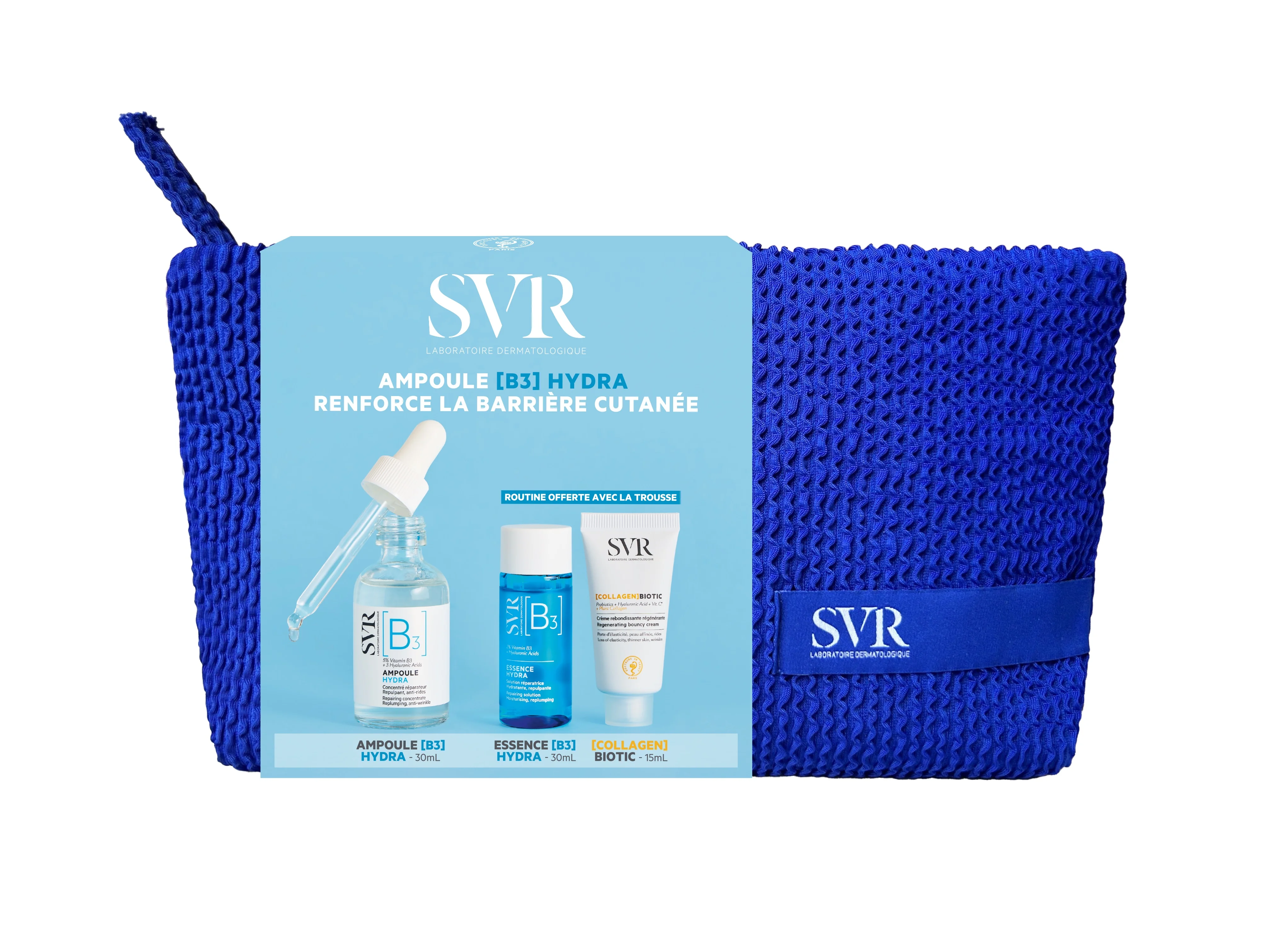 SVR Zestaw Ampoule B, 30 ml + Essencja B3, 30 ml + Collagen Biotic, 15 ml