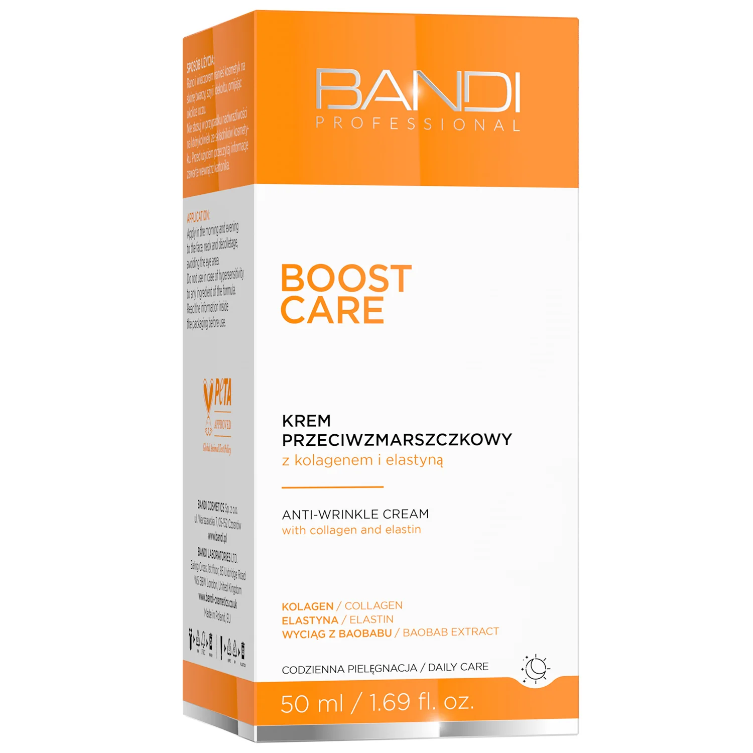 BANDI Boost care. krem przeciwzmarszczkowy z kolagenem i elastyną, 50 ml