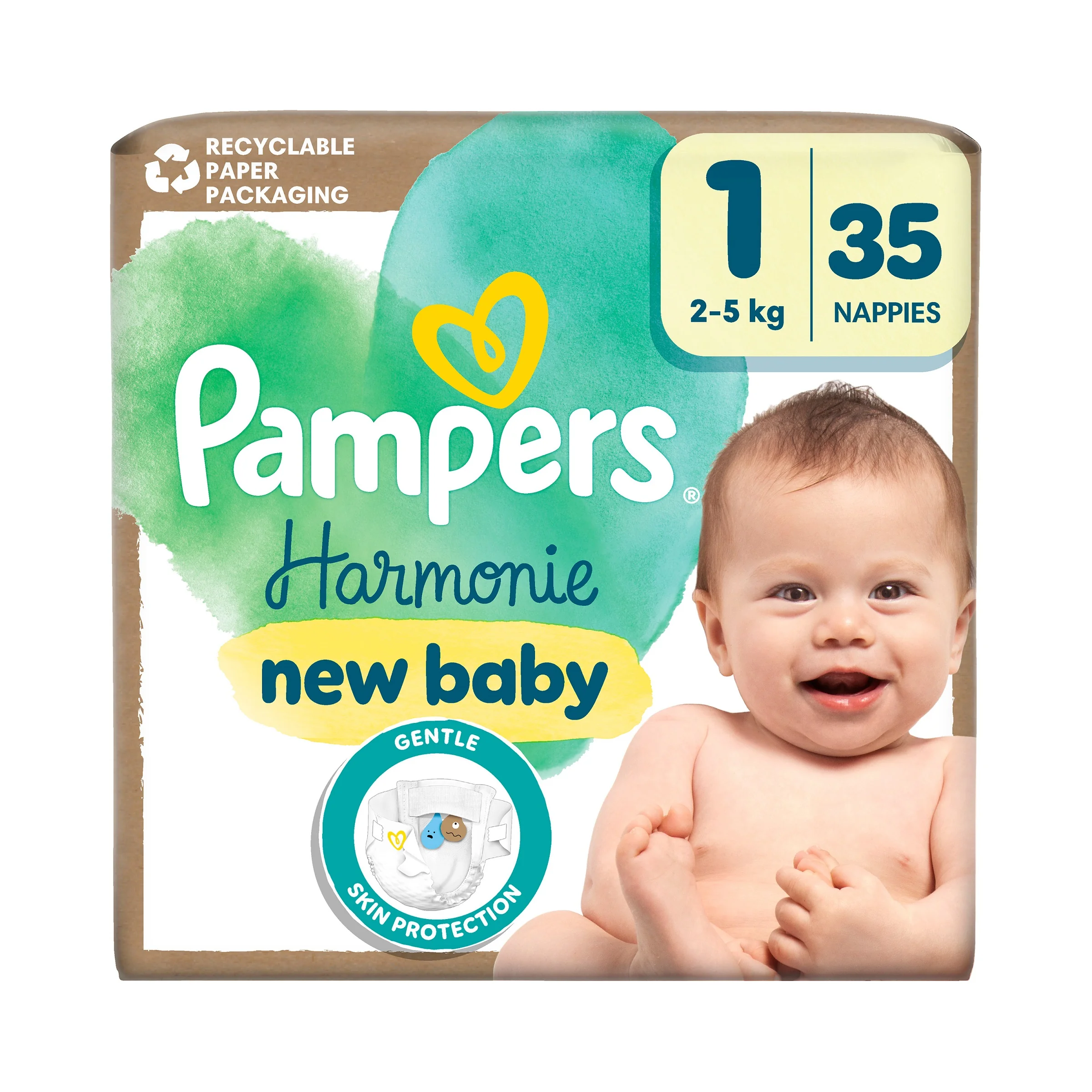 Pampers Harmonie new baby pieluszki rozmiar 1 2-5kg, 35 sztuk