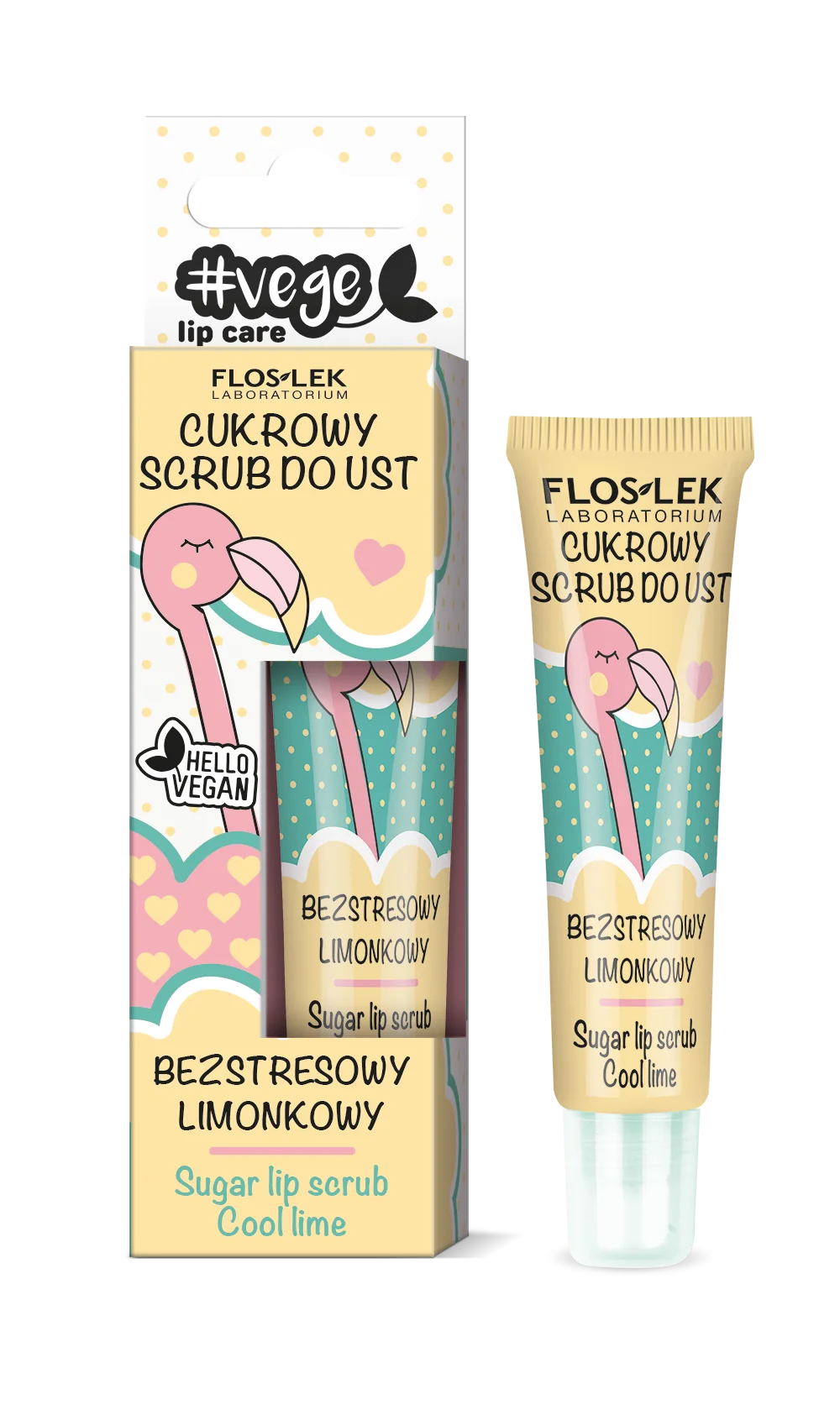 Floslek Vege Lip Care cukrowy scrub do ust bezstresowy limonkowy, 14 g