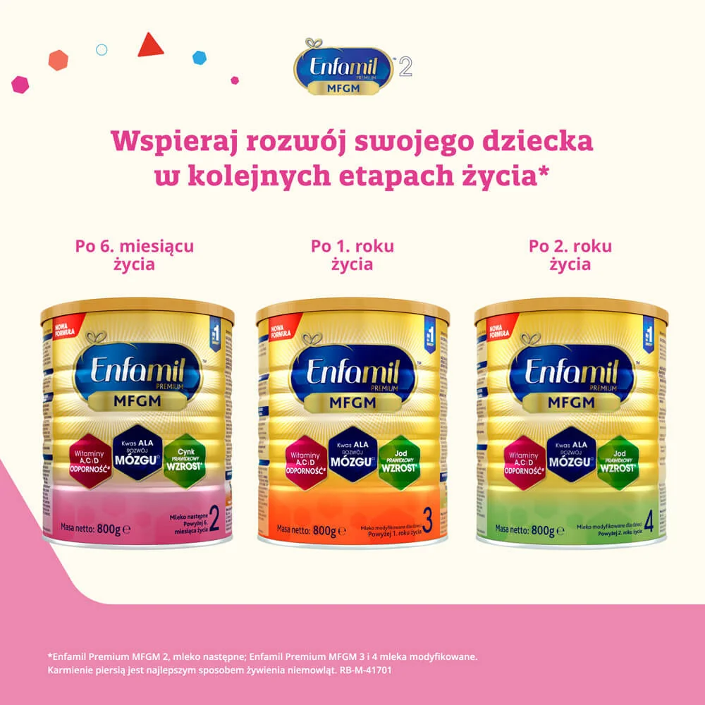 Enfamil Premium 2 MFGM. mleko nastepne od 6  do 12 miesiąca, 3200 g 