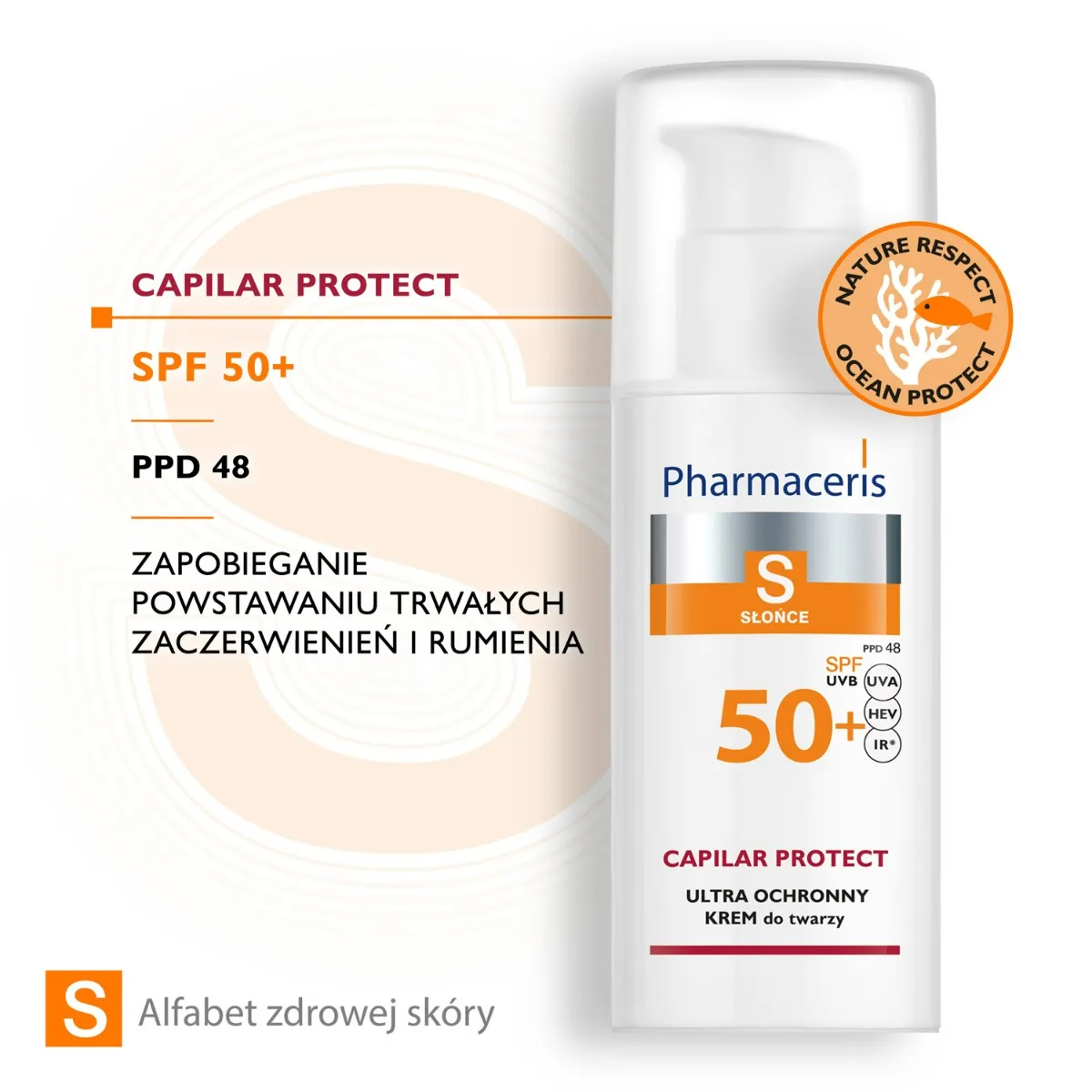 Pharmaceris S Capilar & Sun Protect, krem ochronny dla skóry naczynkowej i z trądzikiem różowatym SPF 50+, 50 ml 