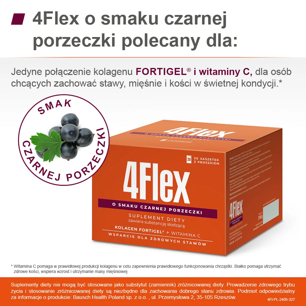4Flex proszek smak czarnej porzeczki, 30 saszetek