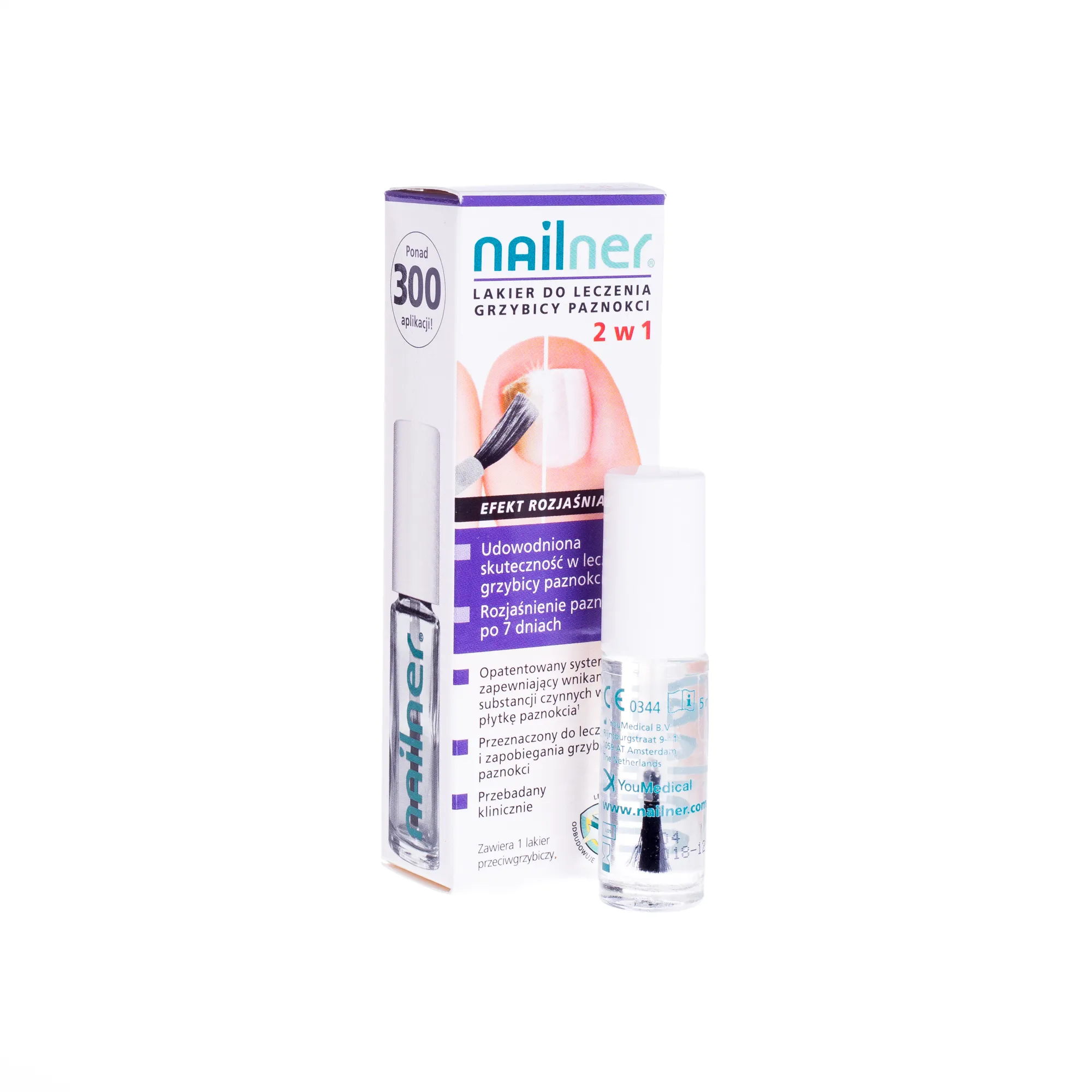Nailner, lakier do leczenia grzybicy paznokci 2 w 1, 5 ml