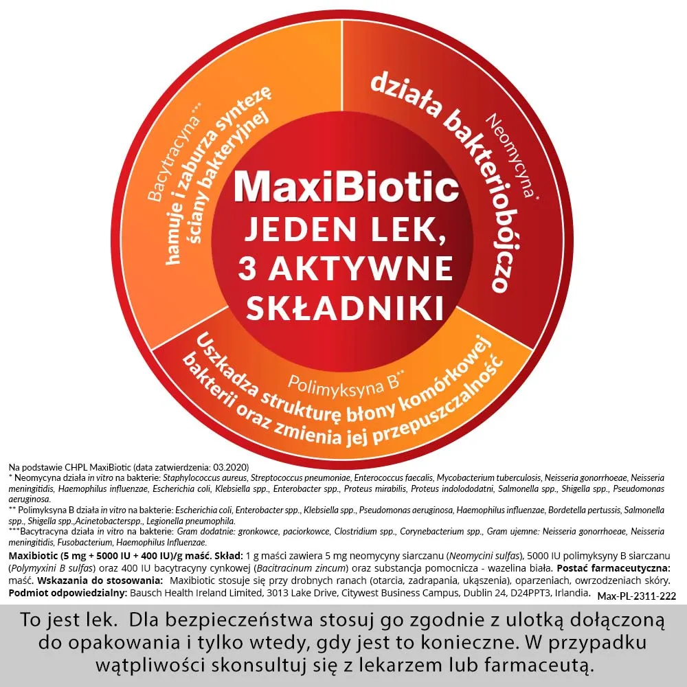 MaxiBiotic (5 mg + 5000 IU + 400 IU)/g, maść, 5 g 